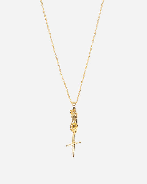 Hand & Dagger Necklace Gold