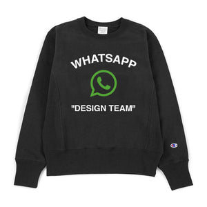 WhatsApp "Design Team" Champion Reverse Weave Crewneck Black